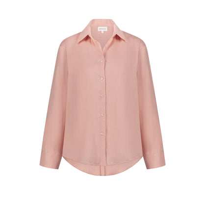 Maxi Linen Shirt - Rose Quartz