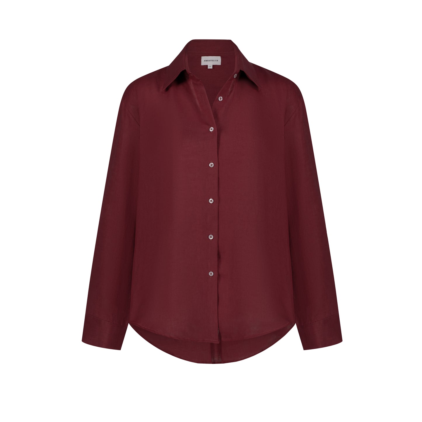 Maxi Linen Shirt - Cherry Red