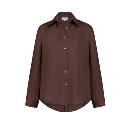 Maxi Linen Shirt - Mocha