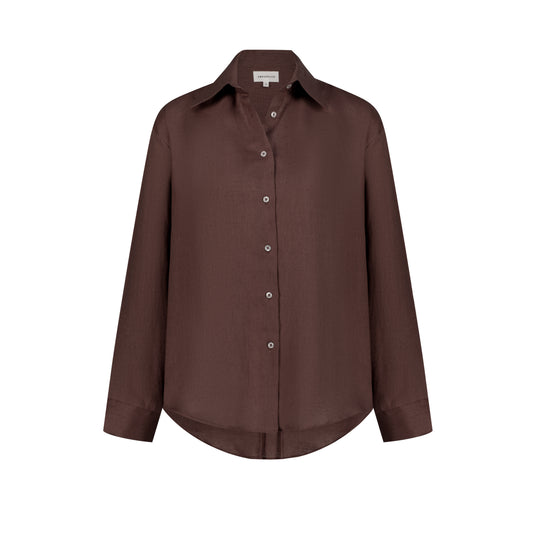 Maxi Linen Shirt - Mocha