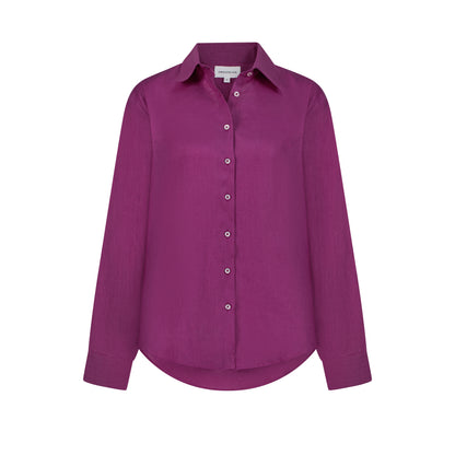 Maxi Linen Shirt - Bouganville