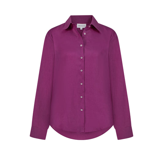 Maxi Linen Shirt - Bouganville