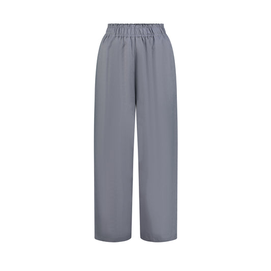 Wide Leg Linen Pants - Dove Gray