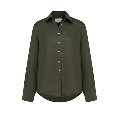 Maxi Linen Shirt - Sage
