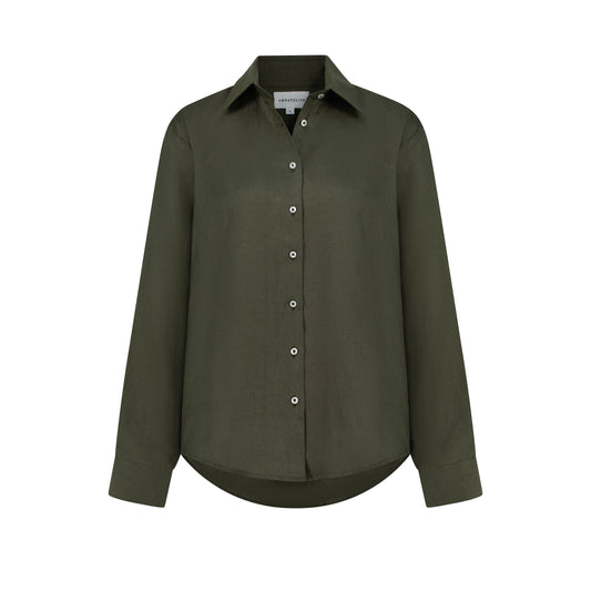 Maxi Linen Shirt - Sage