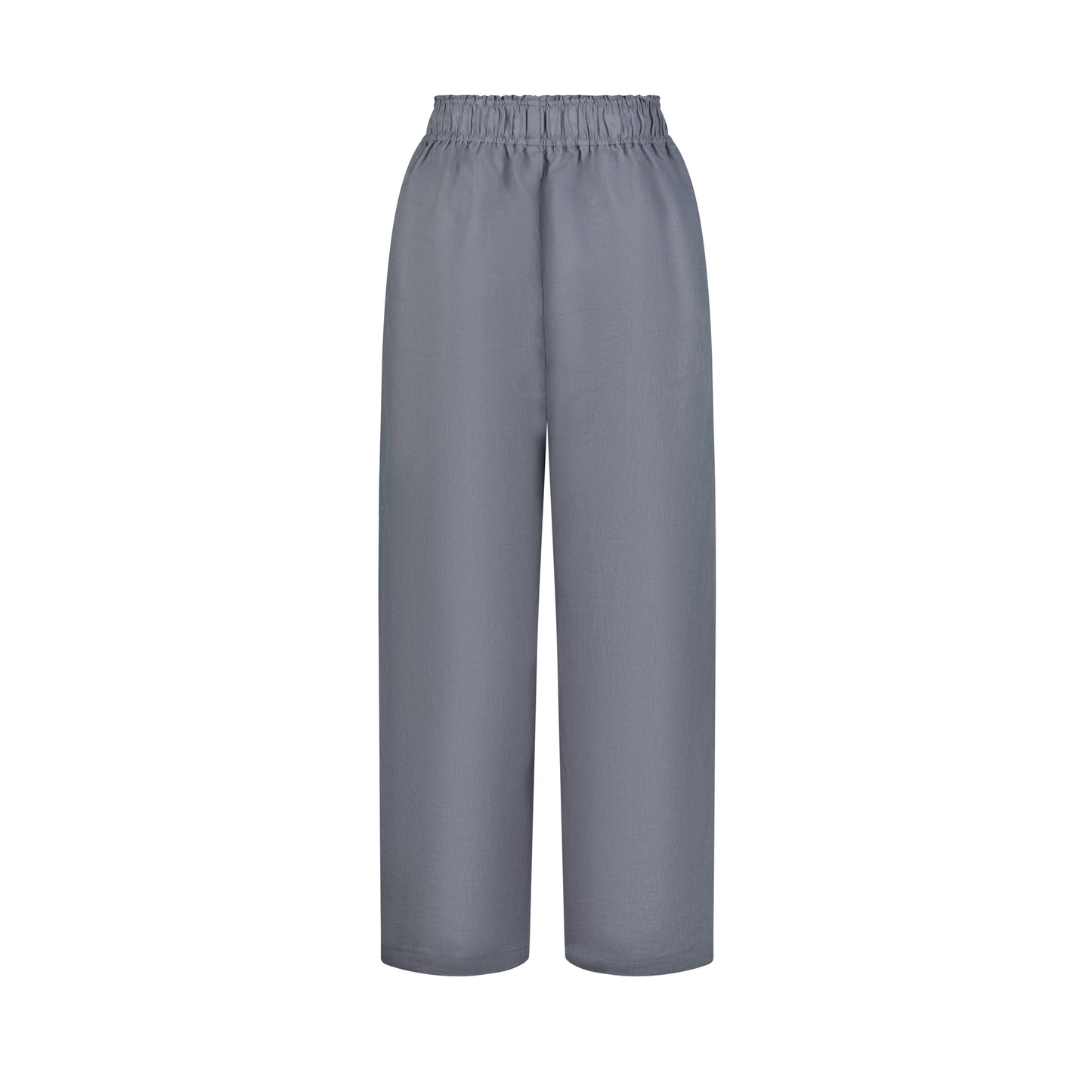 Wide Leg Linen Pants - Dove Gray