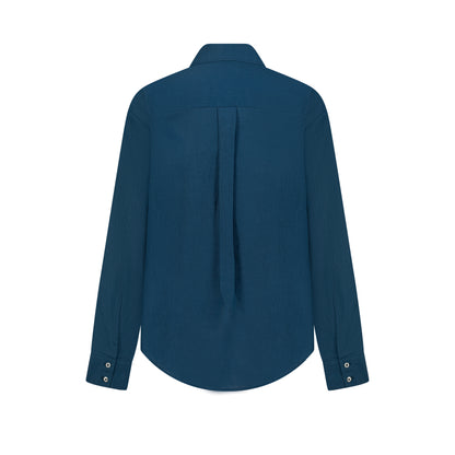 Maxi Linen Shirt - Petrol Blue