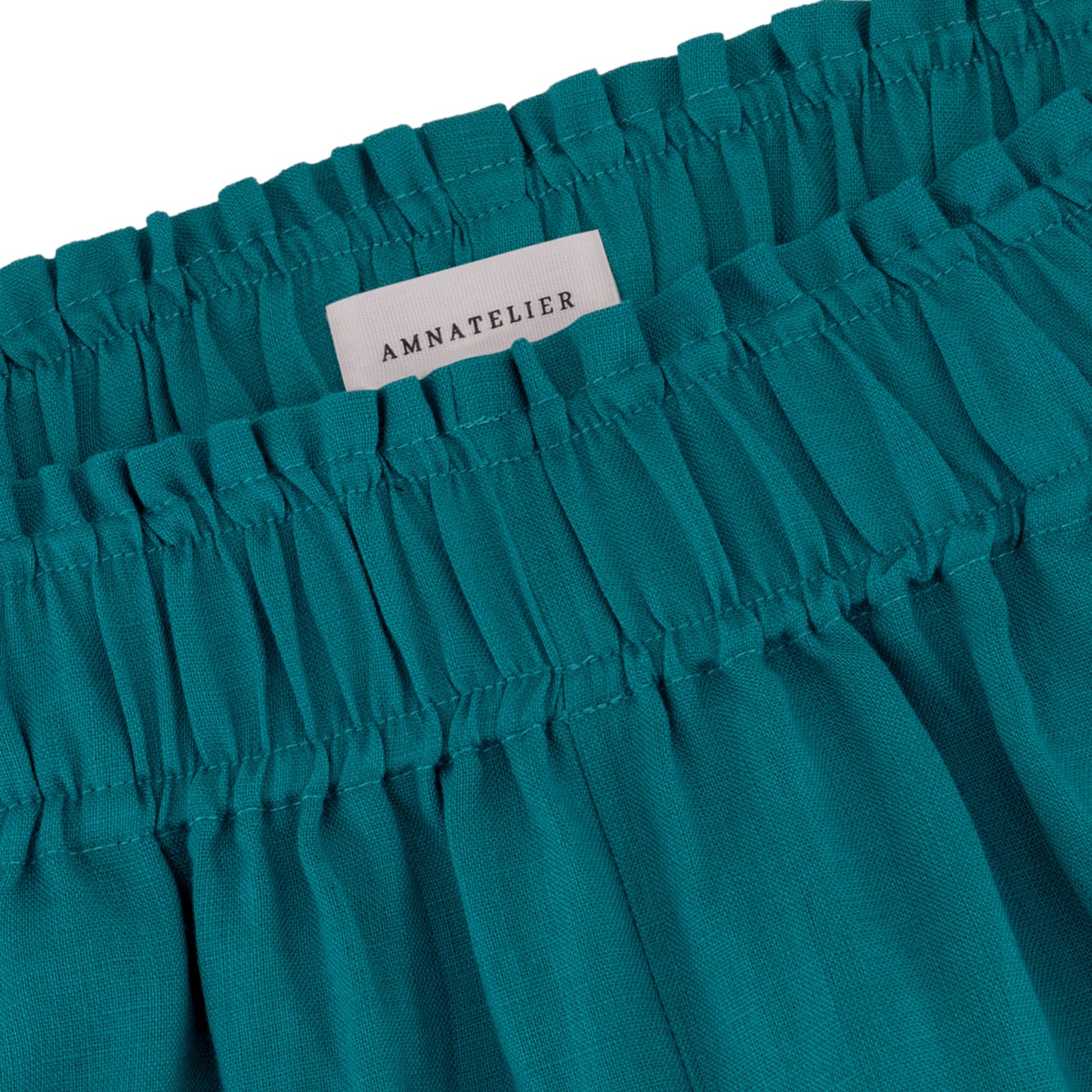 Wide Leg Linen Pants - Teal Green