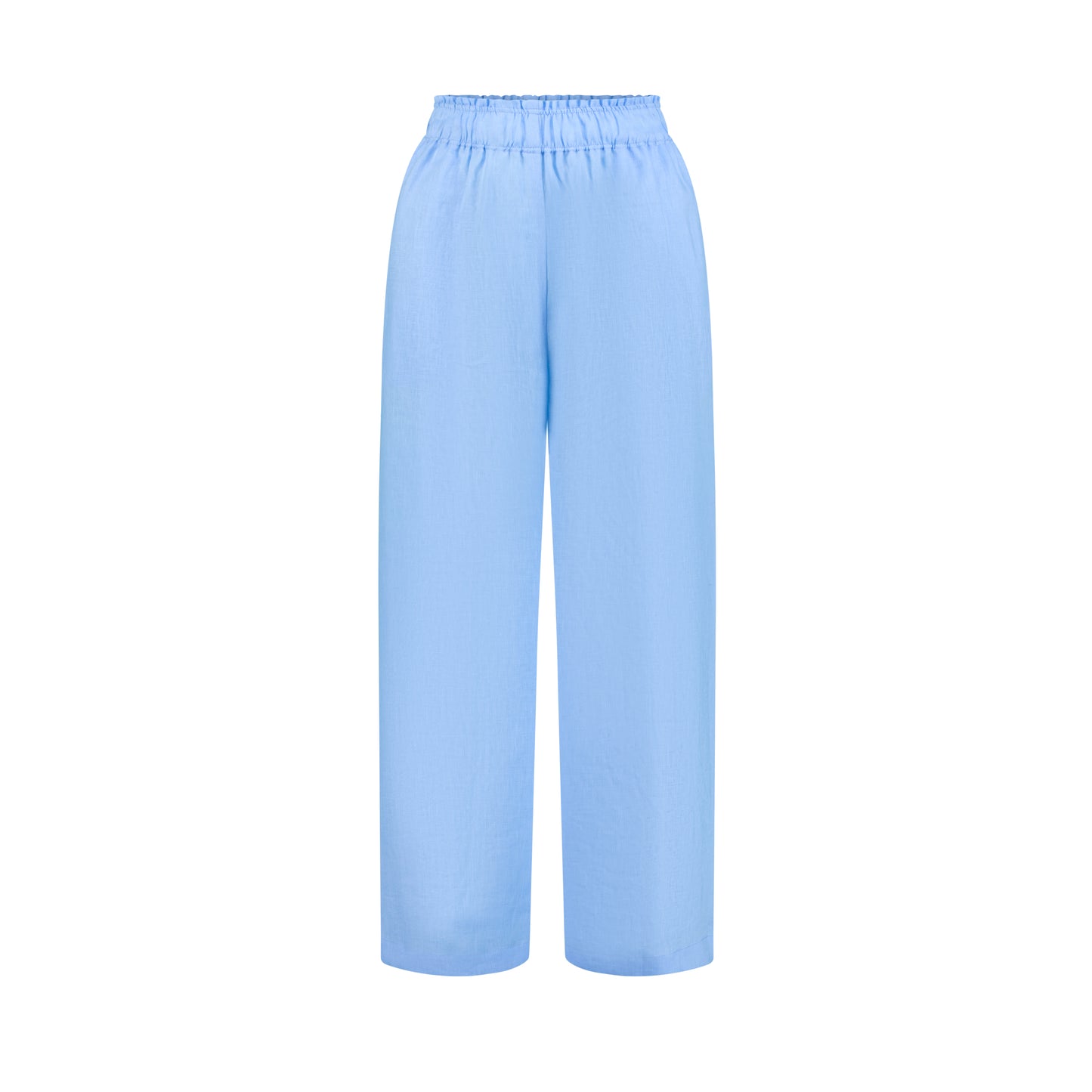 Wide Leg Linen Pants - Light Pastel Blue