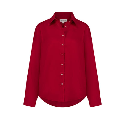 Maxi Linen Shirt - Passion Red