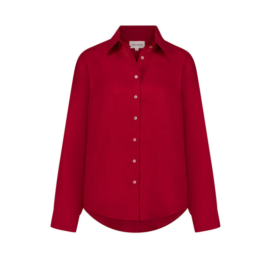Maxi Linen Shirt - Passion Red