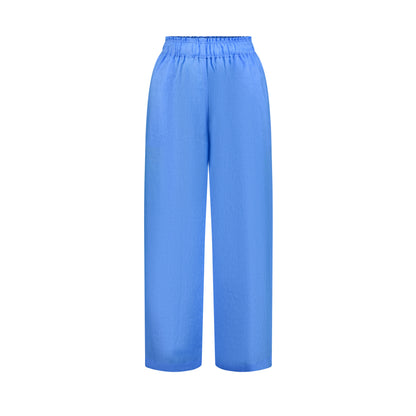 Wide Leg Linen Pants - Sky Blue