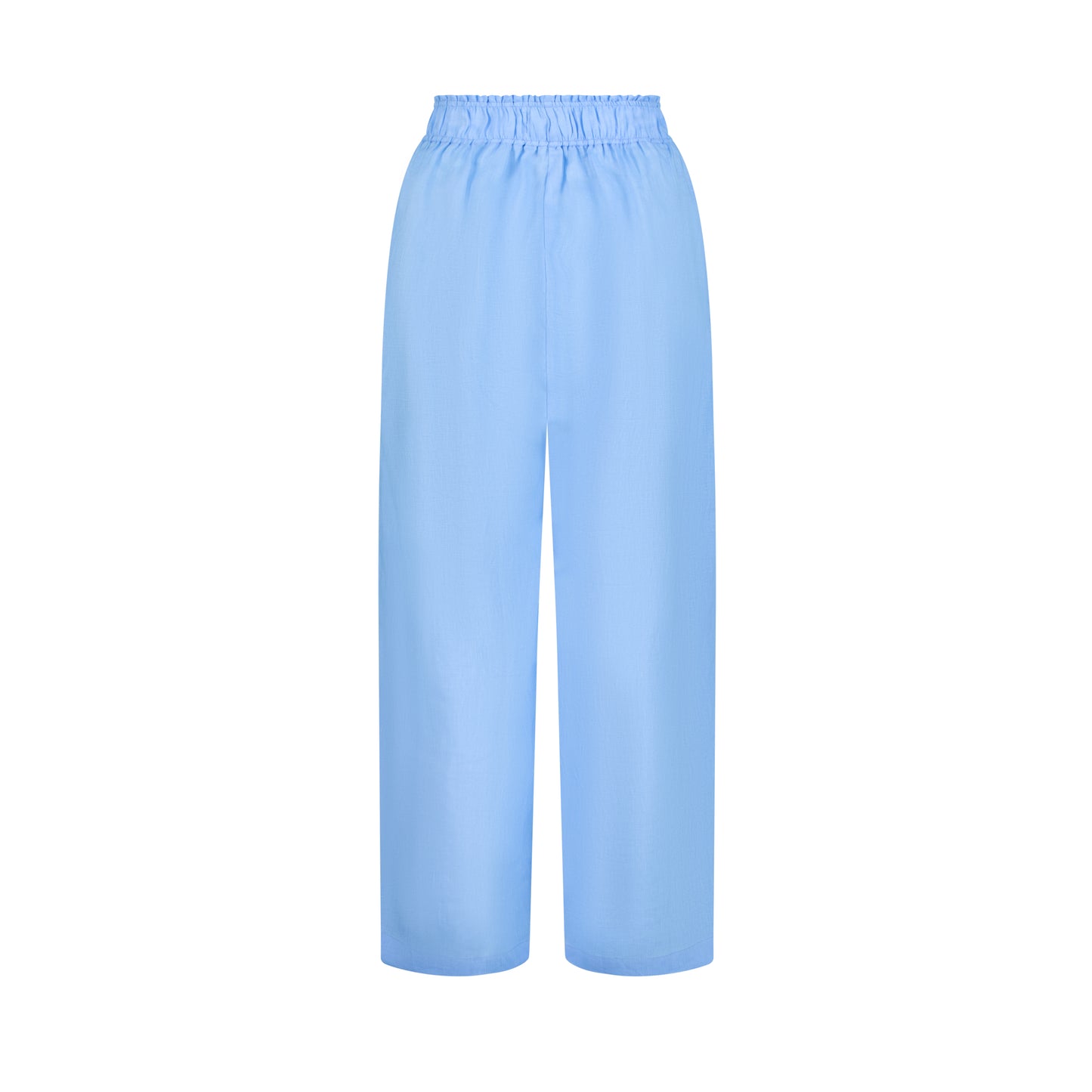 Wide Leg Linen Pants - Light Pastel Blue