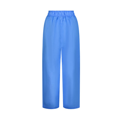 Wide Leg Linen Pants - Sky Blue