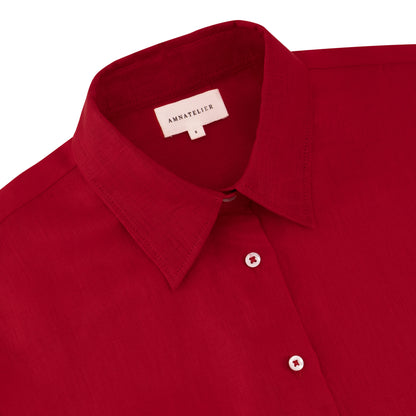 Maxi Linen Shirt - Passion Red