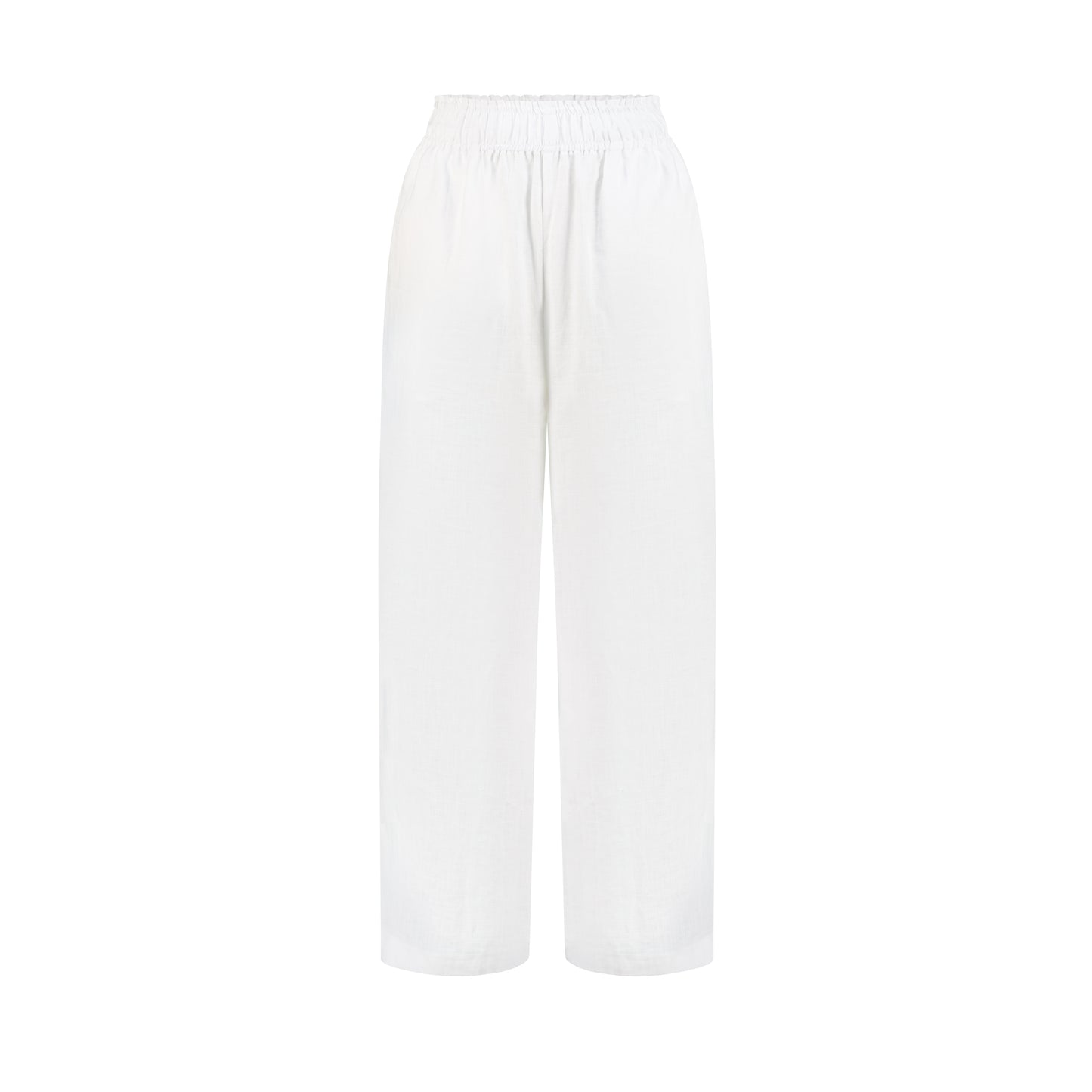 Wide Leg Linen Pants - White