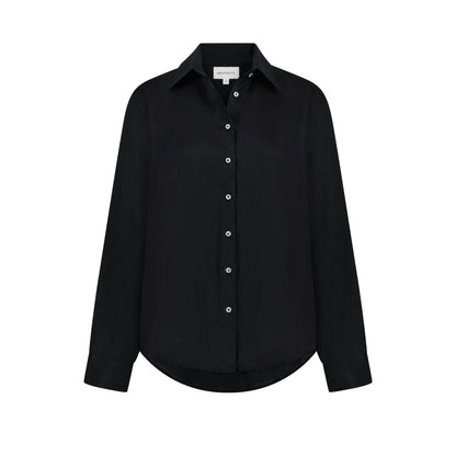Maxi Linen Shirt - Black