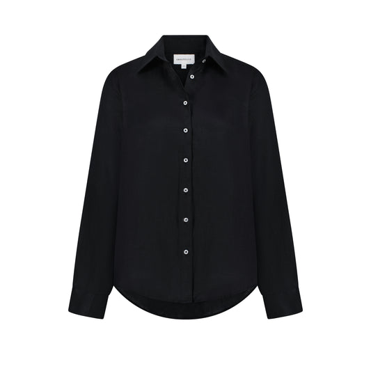 Maxi Linen Shirt - Black
