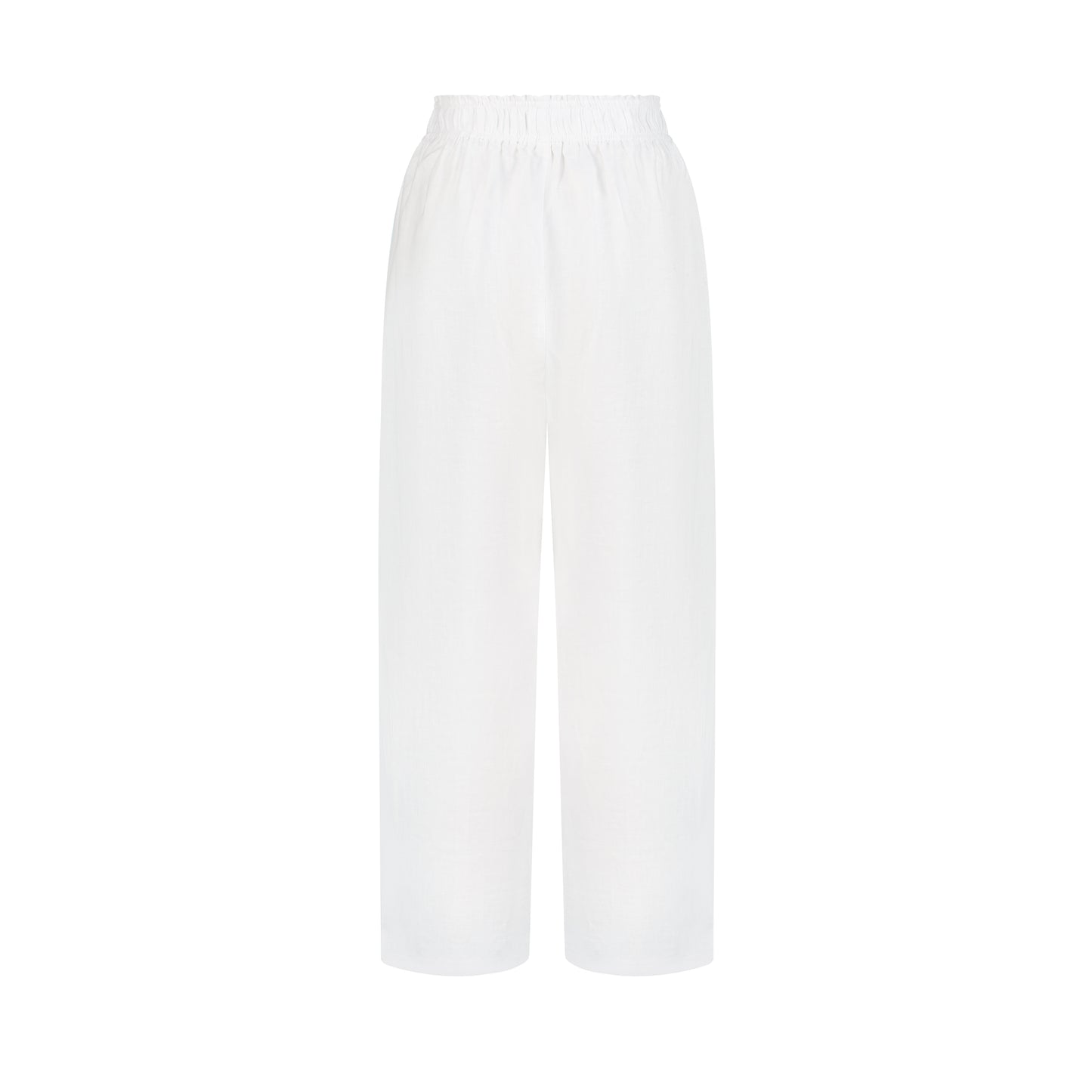 Wide Leg Linen Pants - White