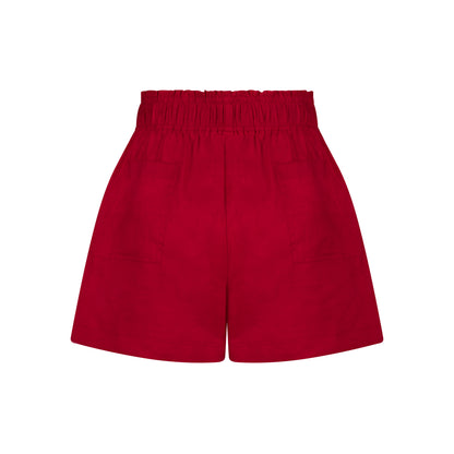 Cozy Linen Shorts - Passion Red
