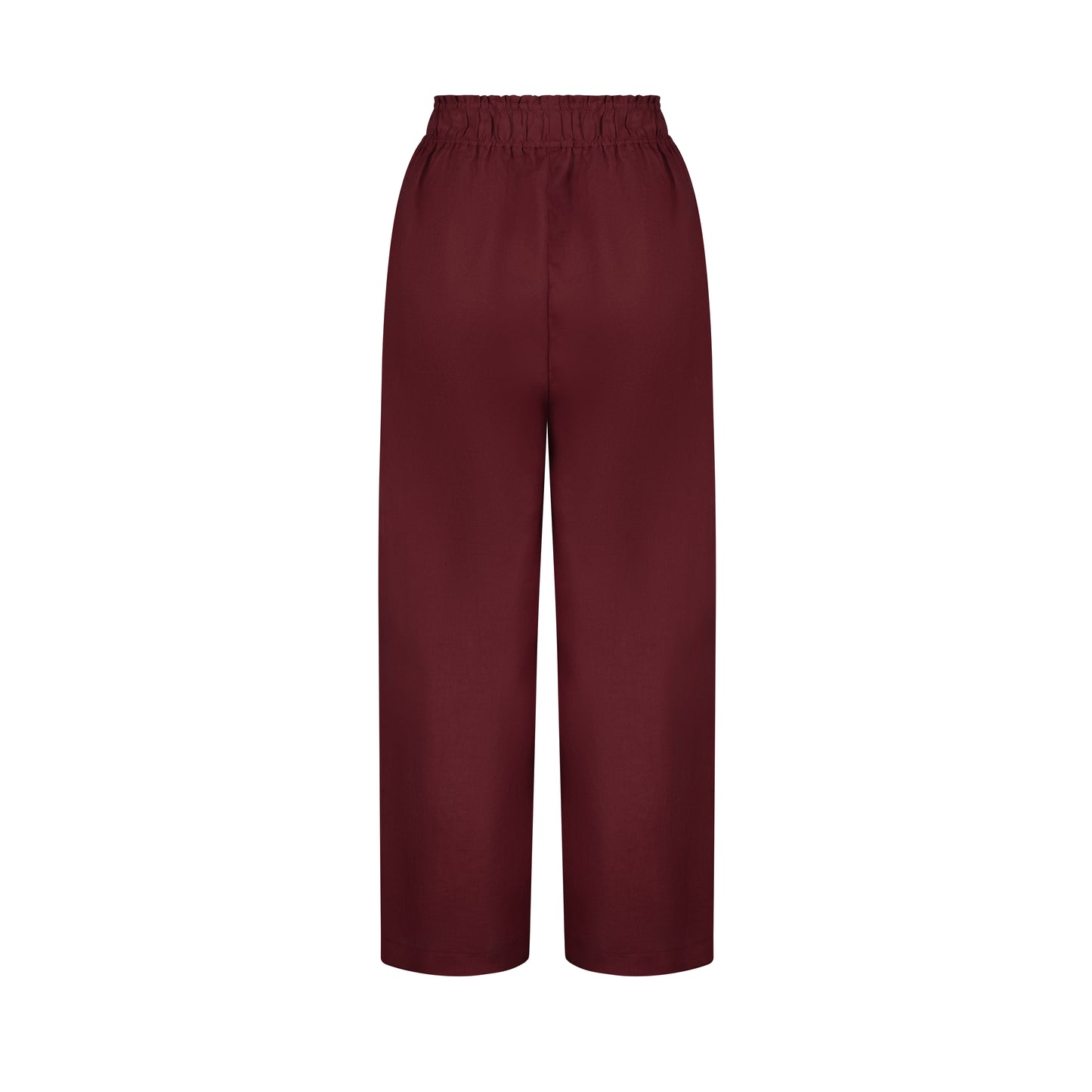 Wide Leg Linen Pants - Cherry Red