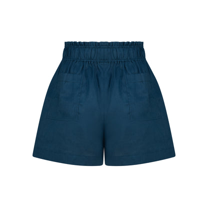 Cozy Linen Shorts - Petrol Blue