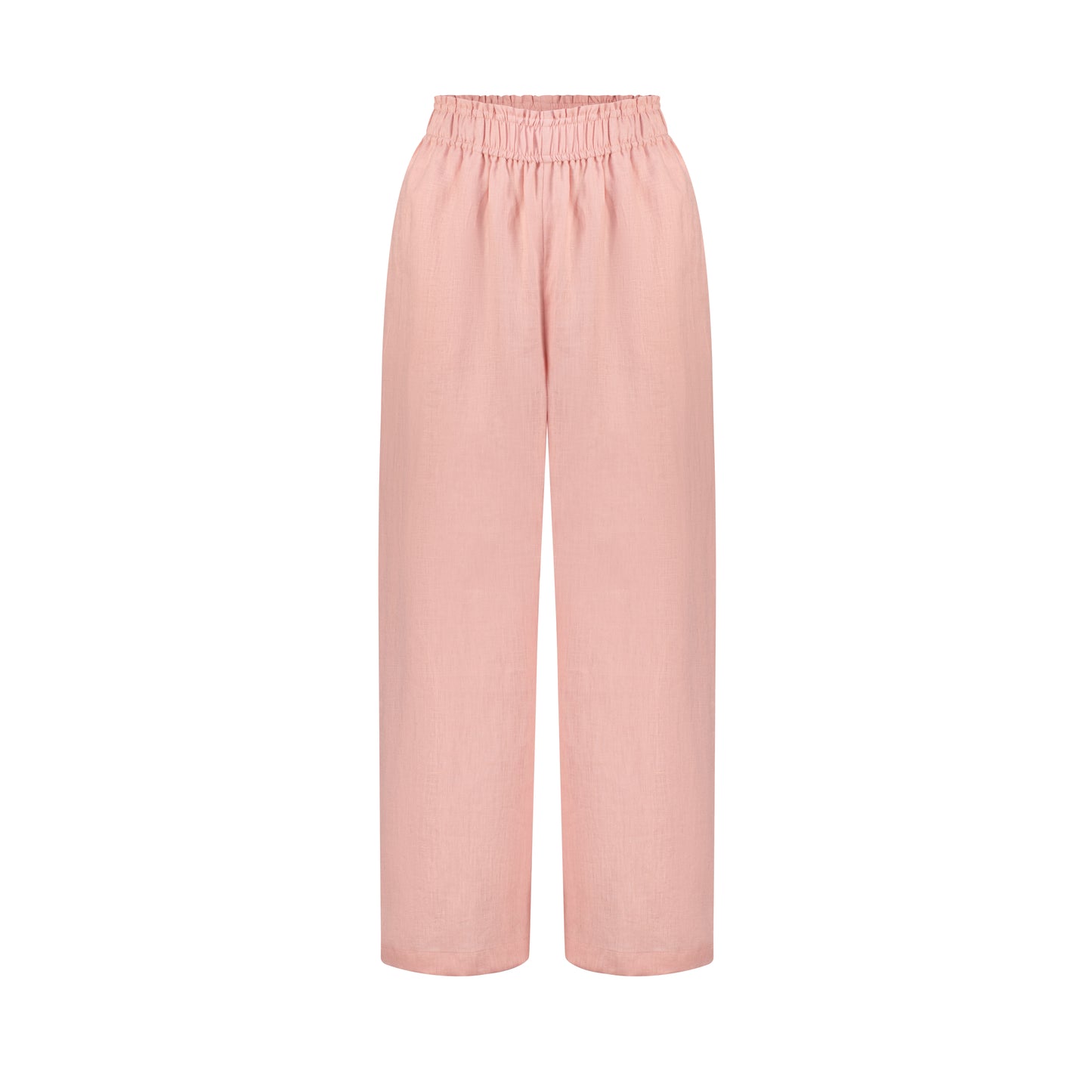 Wide Leg Linen Pants - Rose Quartz