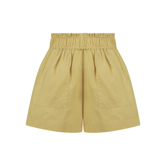 Cozy Linen Shorts - Butter Yellow