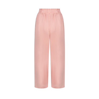 Wide Leg Linen Pants - Rose Quartz