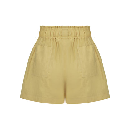 Cozy Linen Shorts - Butter Yellow
