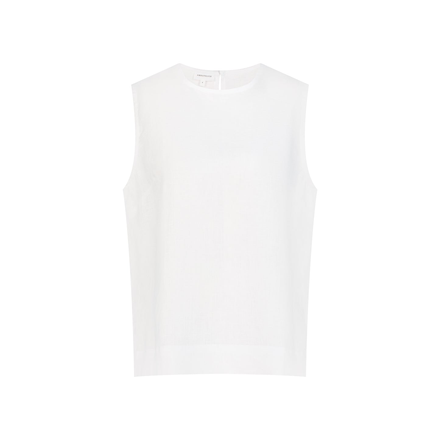 Sleeveless Linen Top - White