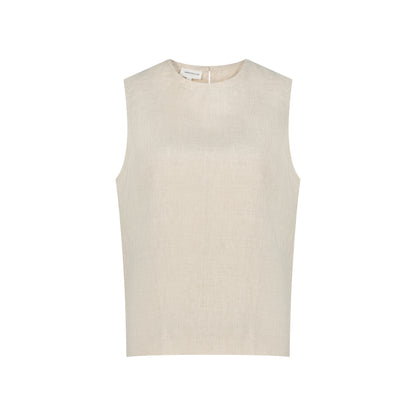 Sleeveless Linen Top - Natural Linen