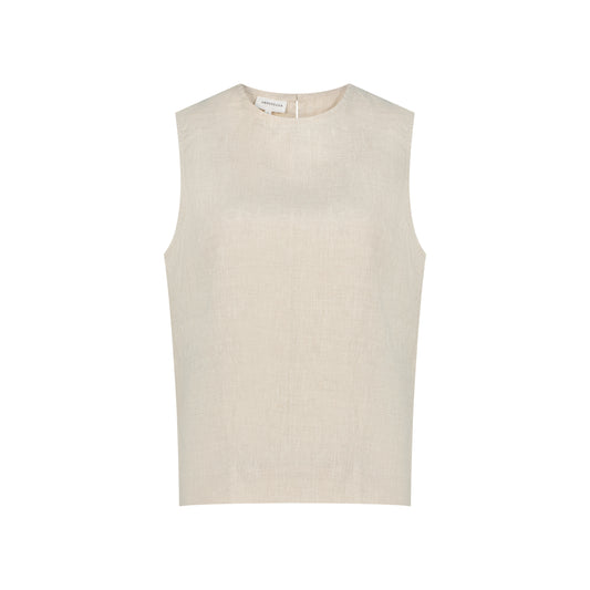 Sleeveless Linen Top - Natural Linen