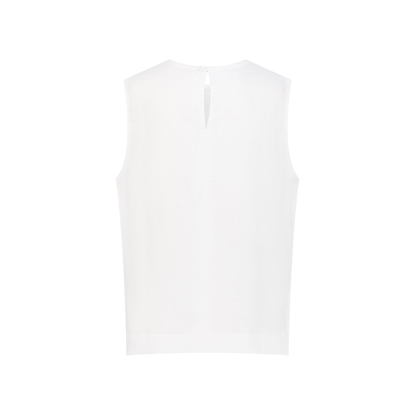 Sleeveless Linen Top - White