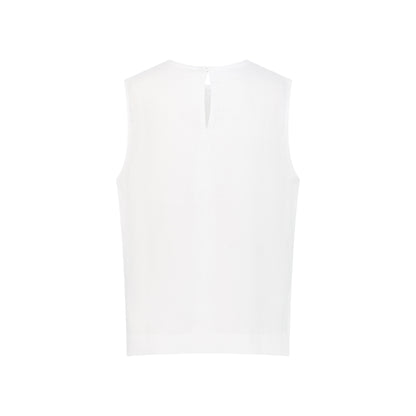 Sleeveless Linen Top - White