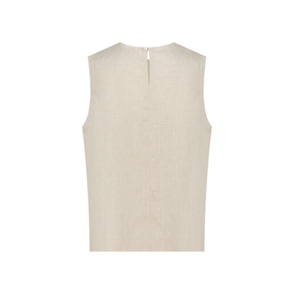 Sleeveless Linen Top - Natural Linen
