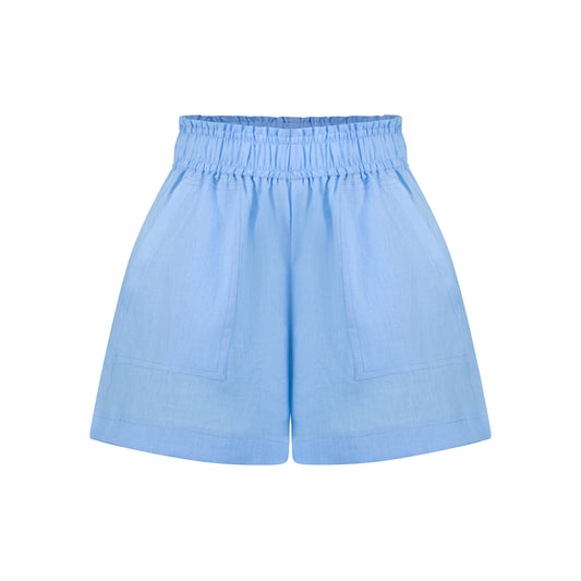 Cozy Linen Shorts - Light Pastel Blue