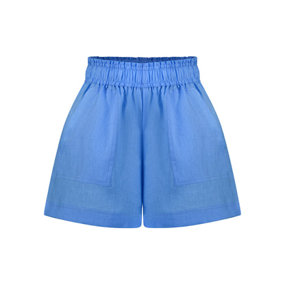 Cozy Linen Shorts - Sky Blue