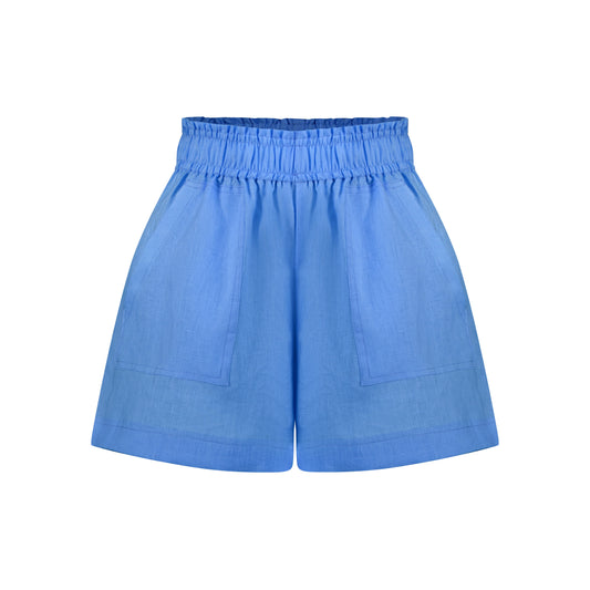 Cozy Linen Shorts - Sky Blue