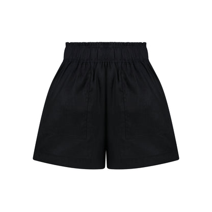Cozy Linen Shorts - Black