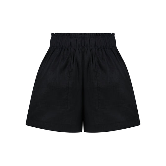 Cozy Linen Shorts - Black