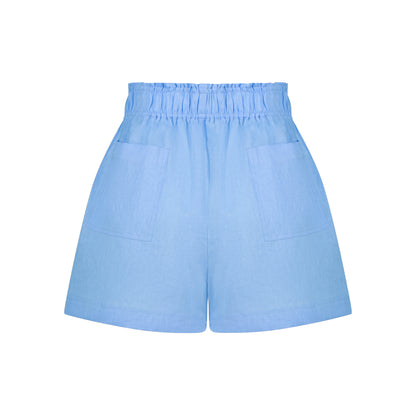 Cozy Linen Shorts - Light Pastel Blue