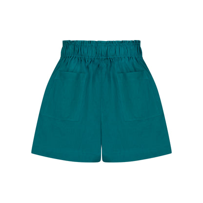 Cozy Linen Shorts - Teal Green