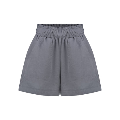 Cozy Linen Shorts - Dove Gray