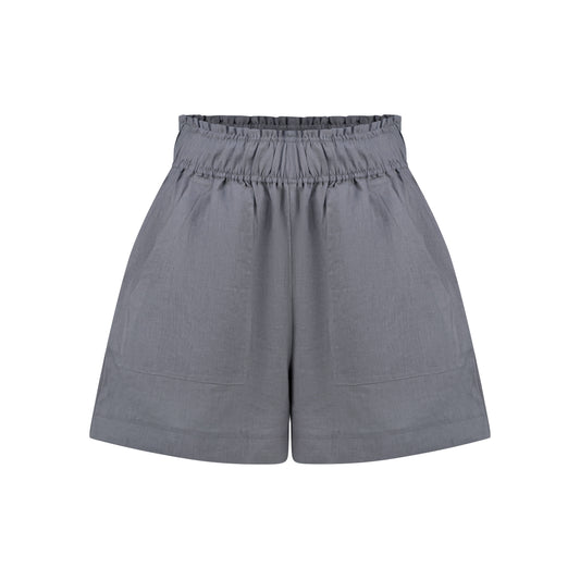 Cozy Linen Shorts - Dove Gray