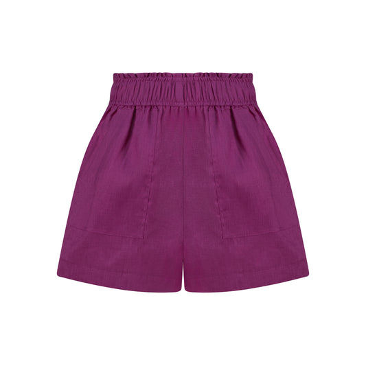 Cozy Linen Shorts - Bouganville