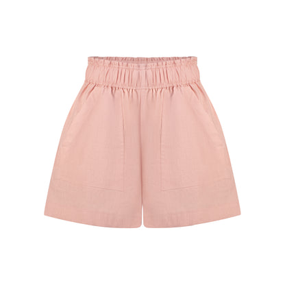 Cozy Linen Shorts - Rose Quartz