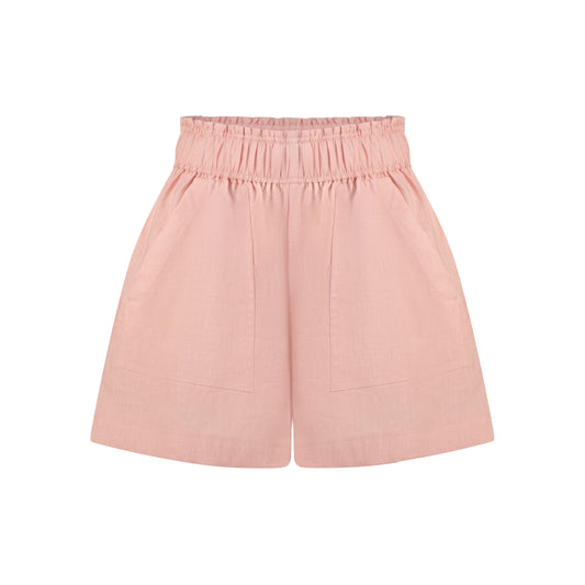 Cozy Linen Shorts - Rose Quartz