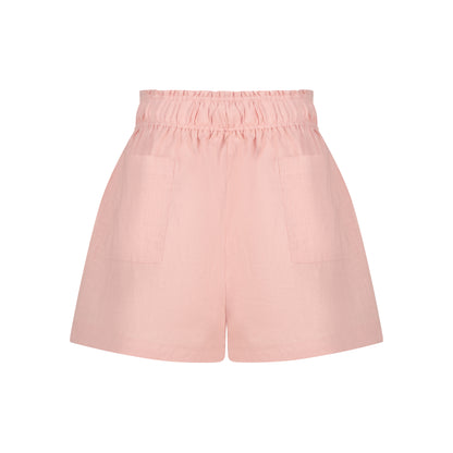 Cozy Linen Shorts - Rose Quartz