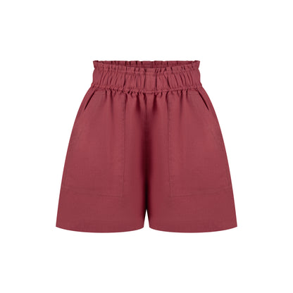 Cozy Linen Shorts - Shy Strawberry